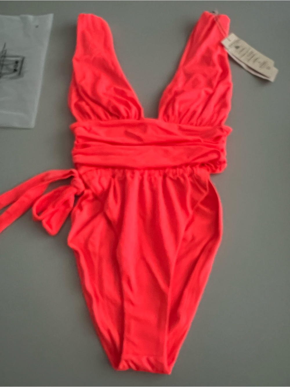 WE ARE HAH x Free people Cut To The Chase One Piece Swim Fried Salmon Small NWT